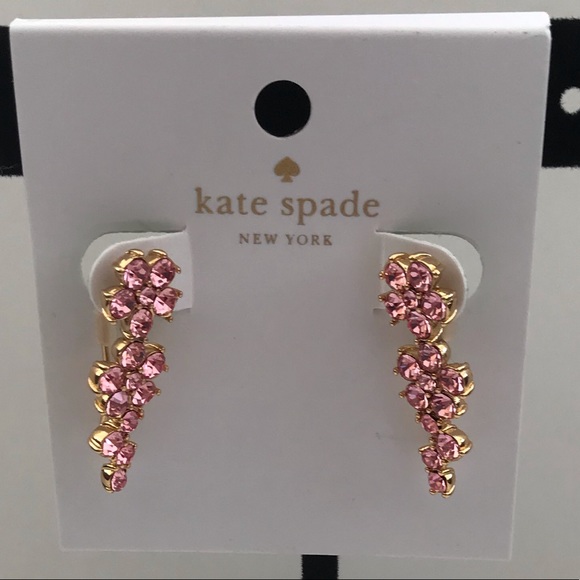kate spade Jewelry - Nwt Kate Spade NY Pink Floral Pierced Crawler Earrings